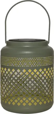 Anna's collection lantaarn solar 1 led metaal 12x16cm olijf
