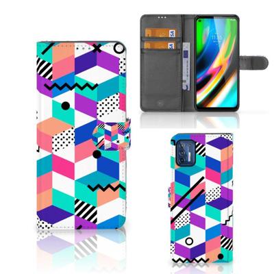 Motorola Moto G9 Plus | Book Case | Blokken Kleurrijk