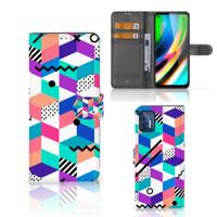 Motorola Moto G9 Plus | Book Case | Blokken Kleurrijk - thumbnail