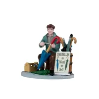 Lemax umbrella vendor kerstdorp figuur type 2 Caddington Village 2024 - thumbnail