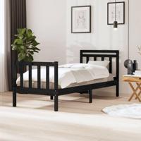 Bedframe massief hout zwart 75x190 cm - thumbnail
