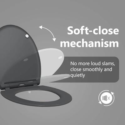 VidaXL Toiletzitting antraciet 47 x 37,5 x 3,8 cm duroplast