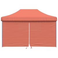 Partytent inklapbaar pop-up met 4 zijwanden terracottakleurig - thumbnail