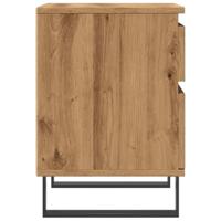 Nachtkastje 40x35x50 cm bewerkt hout artisanaal eikenkleur - thumbnail
