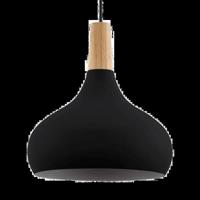 Eglo Zwarte hanglampSabinar Ø 28cm met hout - 900162 - thumbnail