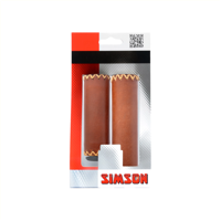 Simson lederen handvatten bruin kort/lang - thumbnail