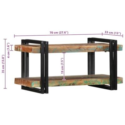 Wandschap massief gerecycled hout meerkleurig Wandschap massief gerecycled hout meerkleurig