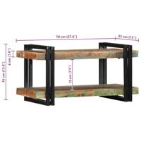 Wandschap massief gerecycled hout meerkleurig - thumbnail