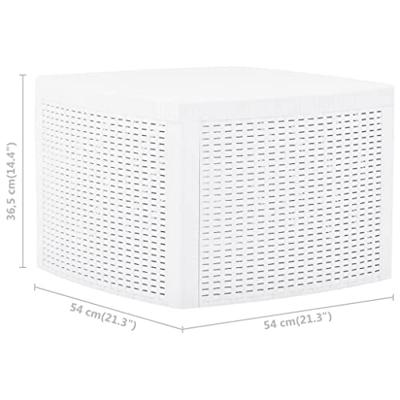 Bijzettafel 54x54x36,5 cm kunststof wit