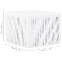 Bijzettafel 54x54x36,5 cm kunststof wit - thumbnail