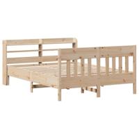 Bedframe zonder matras massief grenenhout 140x190 cm - thumbnail