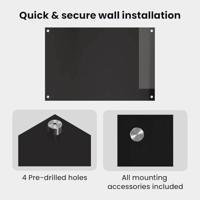 VidaXL Keuken achterwand 2 pcs zwart 90 x 60 cm gehard glas - thumbnail