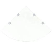 Hoekschappen 2 st met chromen dragers 45x45 cm glas transparant - thumbnail