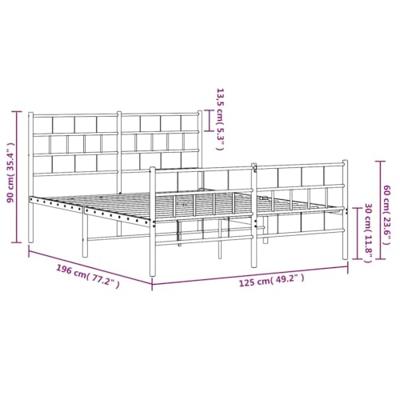 Bedframe met hoofd- en voeteneinde metaal zwart 120x190 cm Bedframe met hoofd- en voeteneinde metaal zwart 120x190 cm