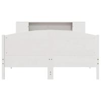 Bed met boekenkast zonder matras grenenhout wit 140x190 cm - thumbnail