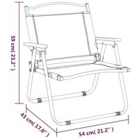 Campingstoelen 2 st 54x43x59 cm oxford stof zwart - thumbnail