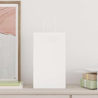 VidaXL Papieren zakken 250 st met hengsels 21x11x36 cm wit