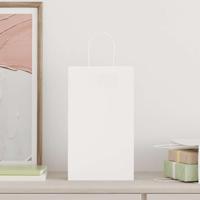 VidaXL Papieren zakken 250 st met hengsels 21x11x36 cm wit - thumbnail