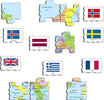Selecta Larsen kaart europa met vlaggen, 70st. Selecta Larsen kaart europa met vlaggen, 70st.