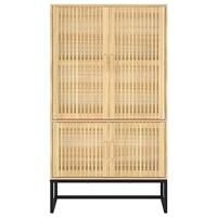 Hoge kast 70x35x125 cm bewerkt hout - thumbnail