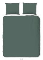 Good Morning Dekbedovertrek "uni dessin" - Groen - (200x200/220 cm) - Katoen - thumbnail
