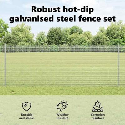 VidaXL Hek met paal zilver 0,8 x 25 m staal VidaXL Hek met paal zilver 0,8 x 25 m staal