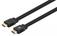 Manhattan HDMI Aansluitkabel HDMI-A-stekker, HDMI-A-stekker 3.00 m Zwart 355629 4K UHD, Afgeschermd (dubbel), Plat, Platte uitvoering HDMI-kabel - thumbnail