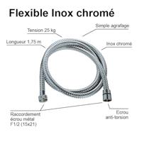 Doucheslang Edouard Rousseau Roestvrij staal - thumbnail