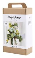 Creativ Company Maxi hobbyset crêpepapier, bloemenboeket, lichtgroen, donkergroen, pastel groen, wit, 1 doos - thumbnail