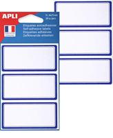 Agipa schooletiketten ft 75 x 34 mm (b x h), 24 etiketten per etui, blauwe rand - thumbnail