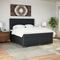 Boxspring met matras kunstleer zwart 180x200 cm - thumbnail