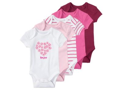 lupilu 5 meisjes rompertjes (50/56, Bes/roze/wit) lupilu 5 meisjes rompertjes (50/56, Bes/roze/wit)