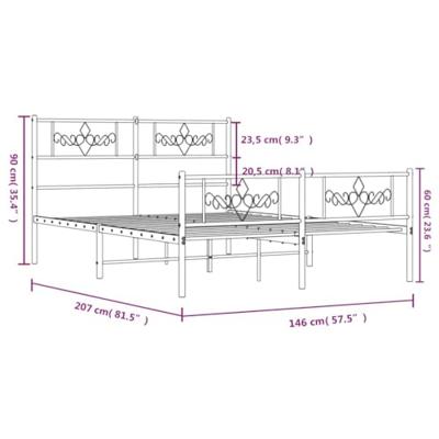 Bedframe met hoofd- en voeteneinde metaal zwart 140x200 cm Bedframe met hoofd- en voeteneinde metaal zwart 140x200 cm