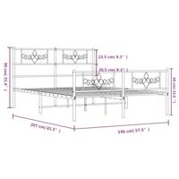 Bedframe met hoofd- en voeteneinde metaal wit 140x200 cm - thumbnail
