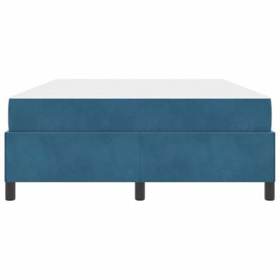 Bedframe met matras Donkerblauw en wit 160 x 200 cm Fluweel