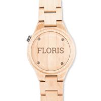 Houten horloge graveren - thumbnail
