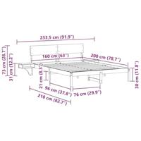 Bedframe met nachttafels met hoofdeinde Wasbruin 160 x 200 cm - thumbnail