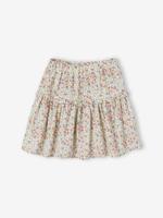 Bloemetjesrok van katoengaas voor meisjes ecru - thumbnail