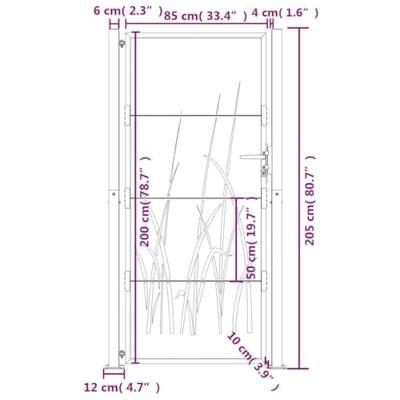 VidaXL Poort grasontwerp 105x205 cm cortenstaal