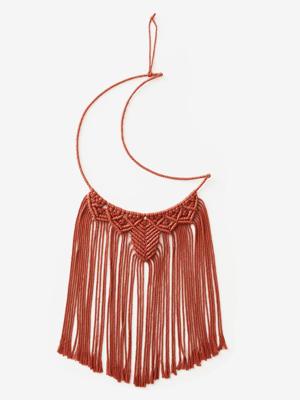 Dromenvanger XL Maan in macramé terracotta