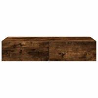 Wandschap met lades 80x33x17 cm bewerkt hout gerookt eikenkleur - thumbnail