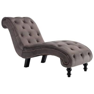 VidaXL Chaise longue fluweel grijs VidaXL Chaise longue fluweel grijs