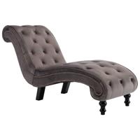 VidaXL Chaise longue fluweel grijs - thumbnail