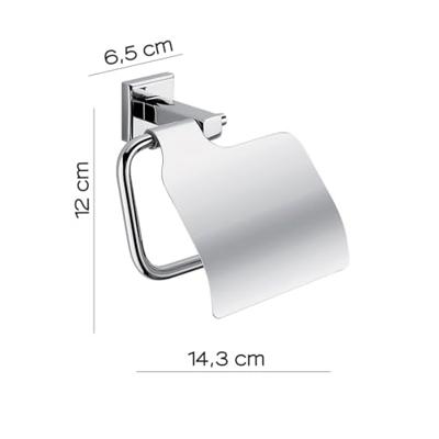 Toiletrolhouder Sapho Colorado 14.4x13.7 cm met Klep Chroom Sapho