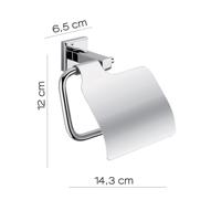 Toiletrolhouder Sapho Colorado 14.4x13.7 cm met Klep Chroom Sapho - thumbnail