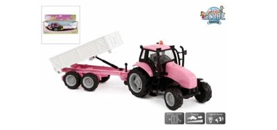 Kids Globe die-cast tractor met aanhanger