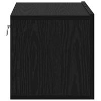 TV-kastset Zwart Eiken Geëngageerd hout Klein TV-kast - thumbnail