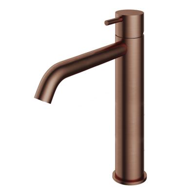 Wastafelmengkraan Hotbath Cobber 1-hendel Gebogen 28.6 cm Geborsteld Koper PVD