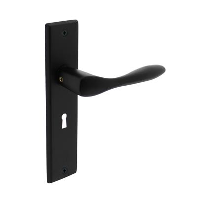 Intersteel Deurkruk Banaan op schild sleutelgat 56mm - mat zwart Intersteel Deurkruk Banaan op schild sleutelgat 56mm - mat zwart