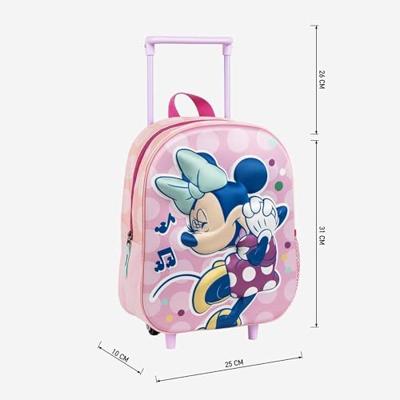 3D-schoolrugzak met Wielen Minnie Mouse Roze